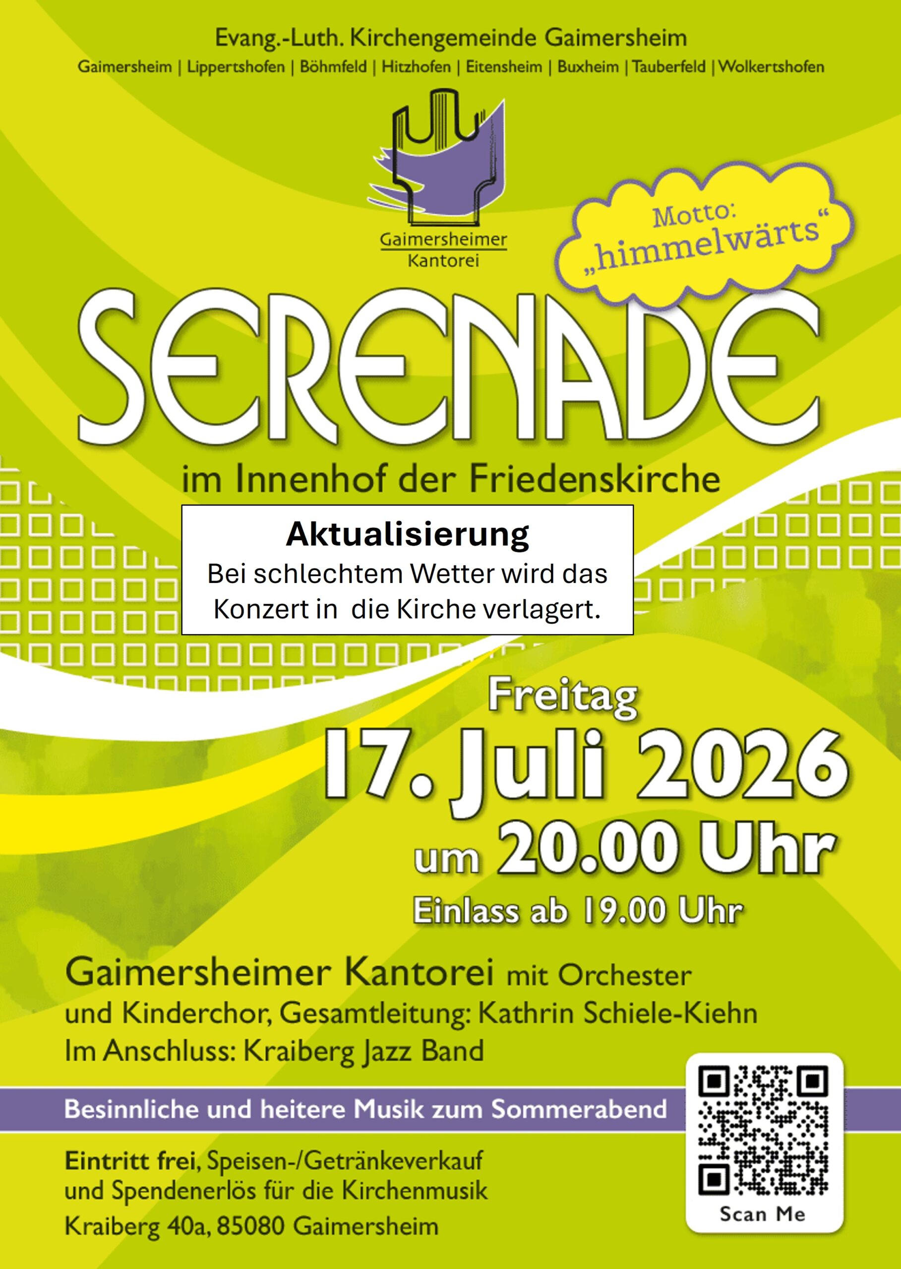 Serenade2026-Aktualisierung Serenade 2026 am 17.7.26, Beginn 20.00 Uhr